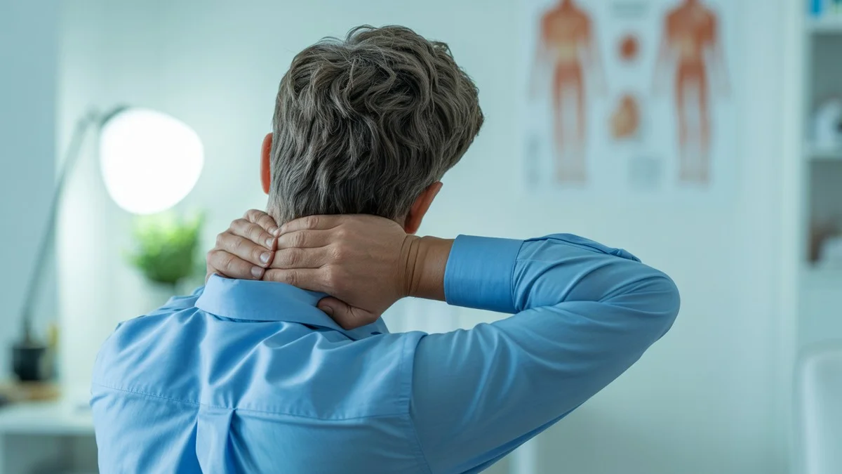 Person experiencing neck pain from whiplash injury