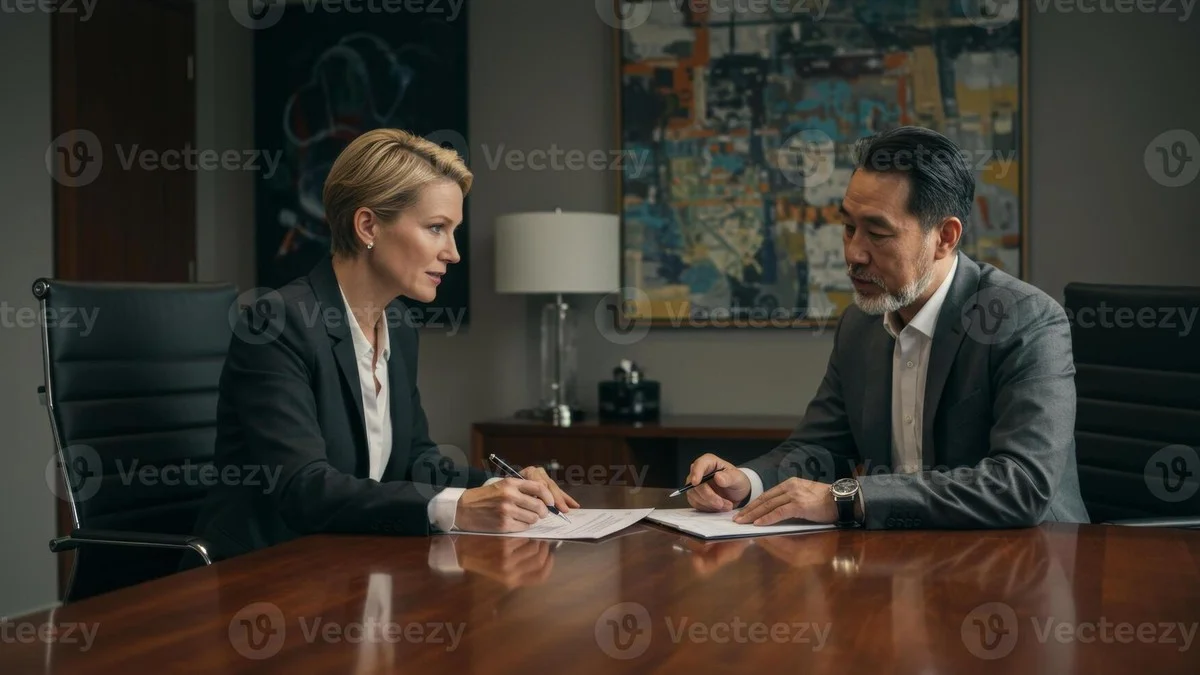 Experienced personal injury attorney negotiating with insurance adjusters to secure maximum settlement compensation for injured client